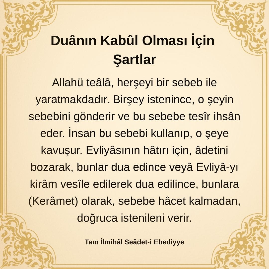 Duanın Kabul Olması İçin (8)